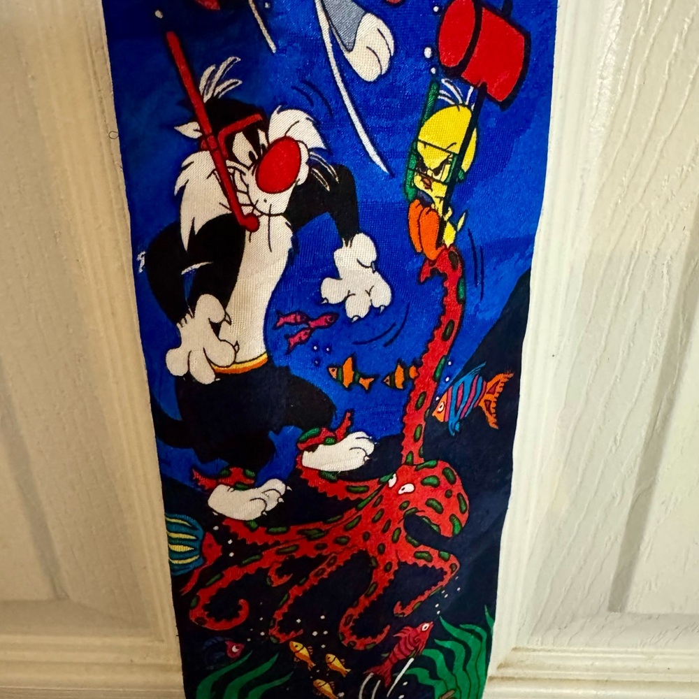 Vintage 1990s Looney Tunes Mania Underwater Men’s Tie